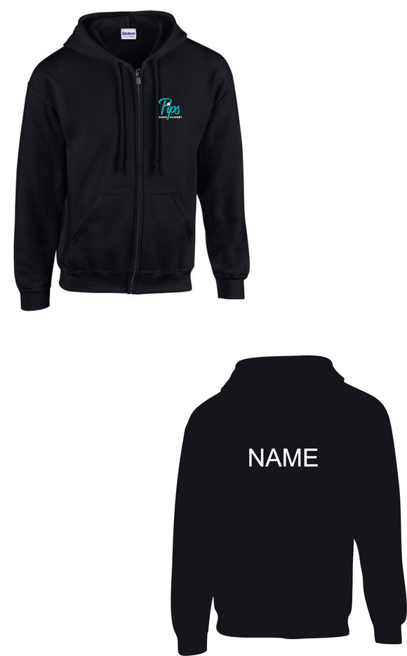 Pips Dance Academy Zipped Hoody with Name on back