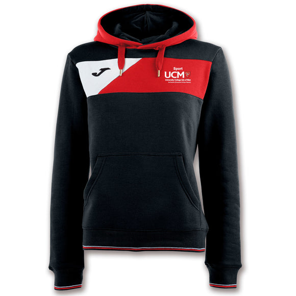 HOODED JACKET CREW II BLACK-RED WOMAN University College Isle Of Man