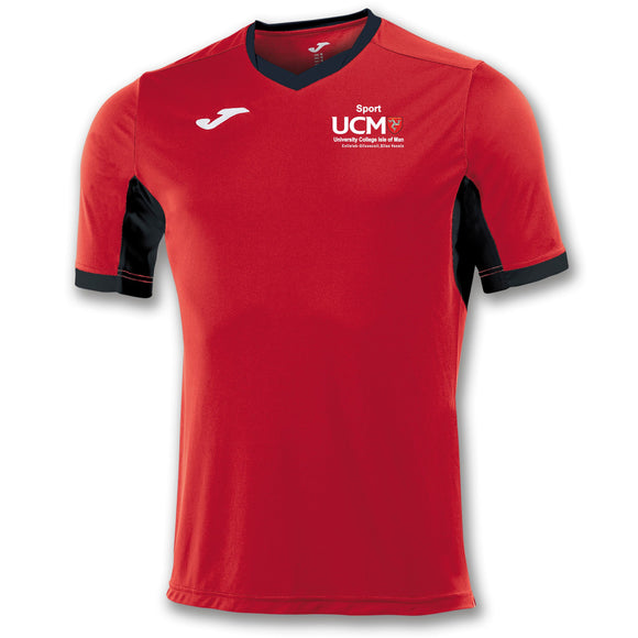 TRAINING T-SHIRT CHAMPION IV RED-BLACK SHORT/SLEEVE MENS University College Isle Of Man